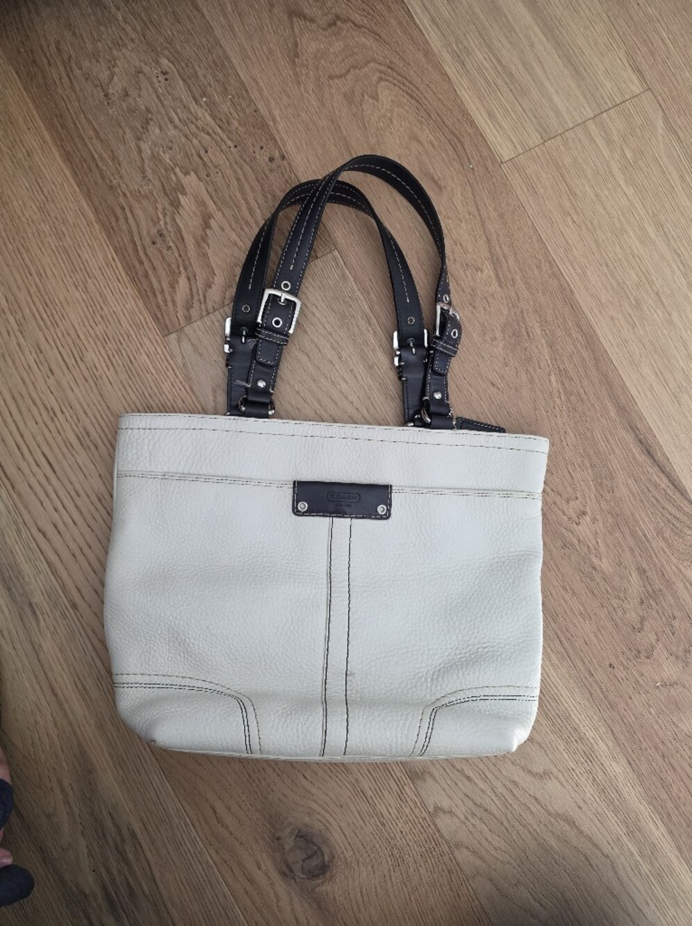 Coach White Leather Bag
